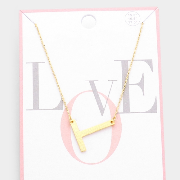 Gold Dipped Monogram "T" Initial Pendant Necklace - Picture 2 of 2